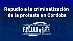 Repudio Criminalizacion Protesta Cordoba